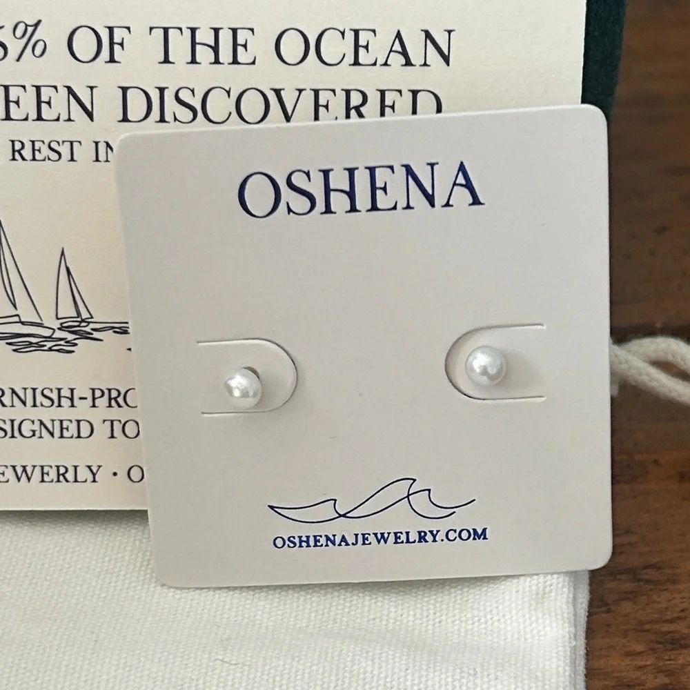 Oshena designer beachwear genuine Pearl Stud Earrings NEW release!‎